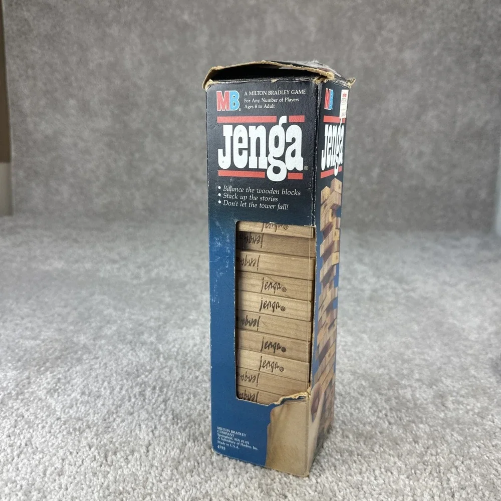 VINTAGE Jenga COMPLETE Milton Bradley 1986 Classic‎ Building Game